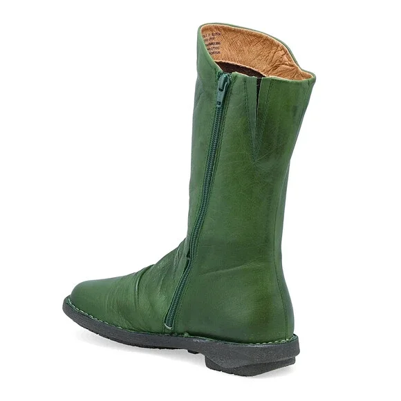 Miz Mooz Petrillo Women's US 9-9.5 Green Leather Ruched Mid-Calf Boots RHS5431
